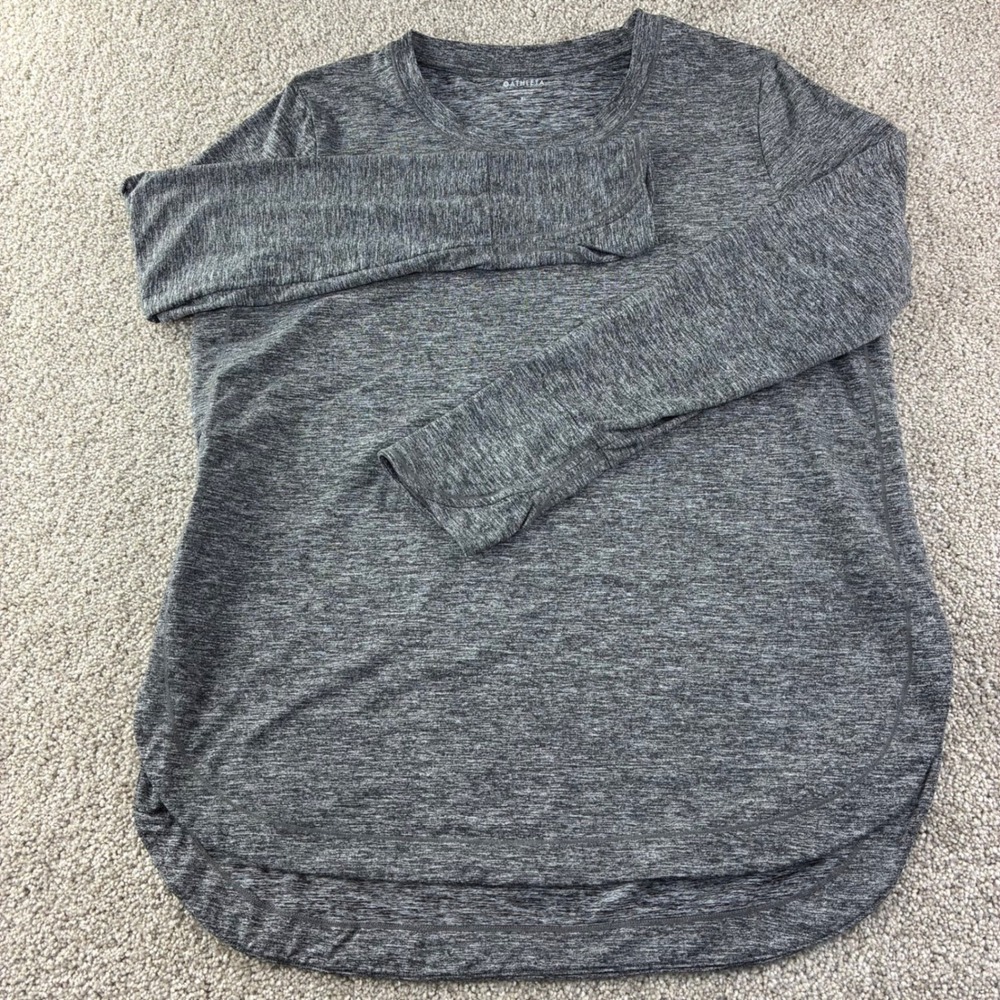 Athleta Long Sleeve Performance Top Womens XL Gray Heathered Space Dye Gorpcore